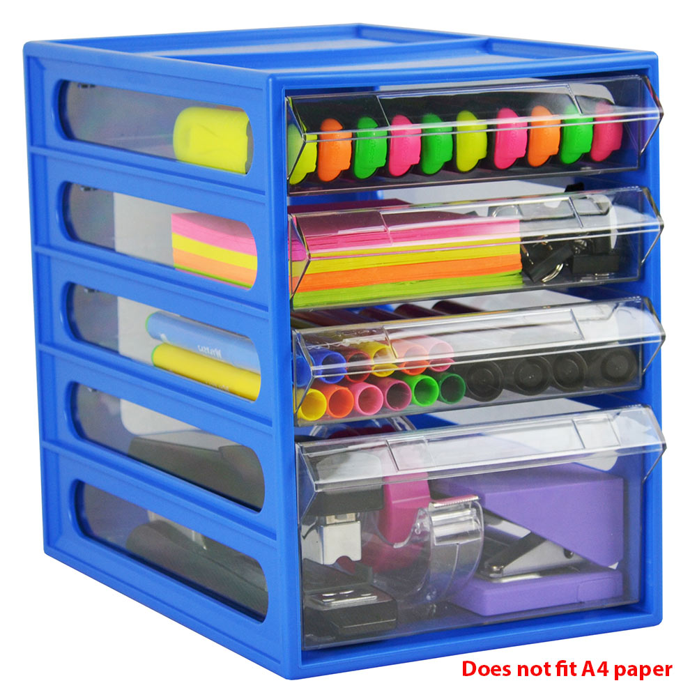 Image for ITALPLAST OFFICE ORGANISER CABINET 4 DRAWER 255D X 165W X 230H MM BLUEBERRY from Tristate Office Products Depot
