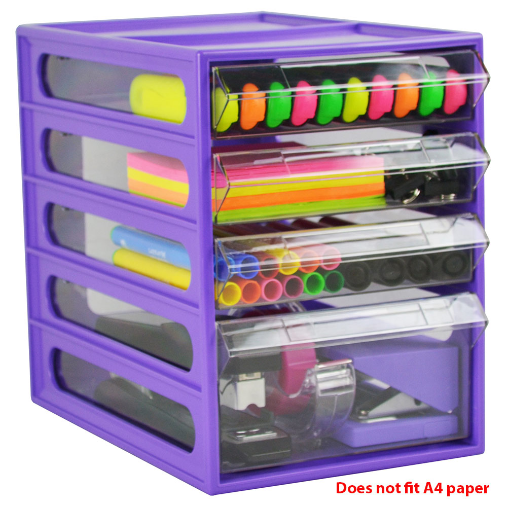 Image for ITALPLAST OFFICE ORGANISER CABINET 4 DRAWER 255D X 165W X 230H MM GRAPE from Ross Office Supplies Office Products Depot