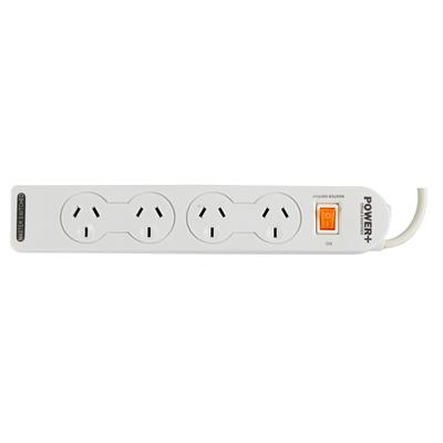 Image for ITALPLAST POWER BOARD 4 OUTLET WITH MASTER SWITCH AND OVERLOAD 1M WHITE from Margaret River Office Products Depot