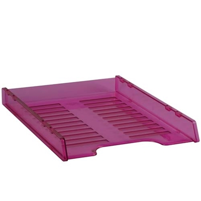 Image for ITALPLAST SLIMLINE MULTI FIT DOCUMENT TRAY A4 TINTED PINK from Total Supplies Pty Ltd