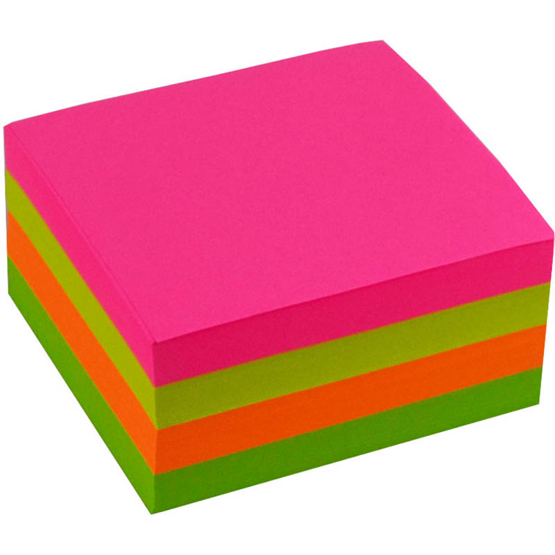 Image for ITALPLAST MEMO CUBE REFILL 500 SHEET 98 X 98MM ASSORTED NEON from Total Supplies Pty Ltd