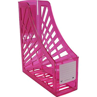 Image for ITALPLAST MAGAZINE STAND TINTED PINK from Total Supplies Pty Ltd