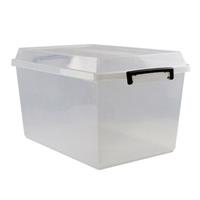 italplast storage box with lid 48 litre clear