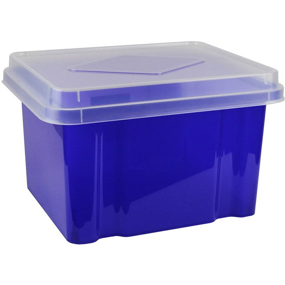 Image for ITALPLAST FILE STORAGE BOX 32 LITRE TINTED PURPLE/CLEAR LID from Ross Office Supplies Office Products Depot