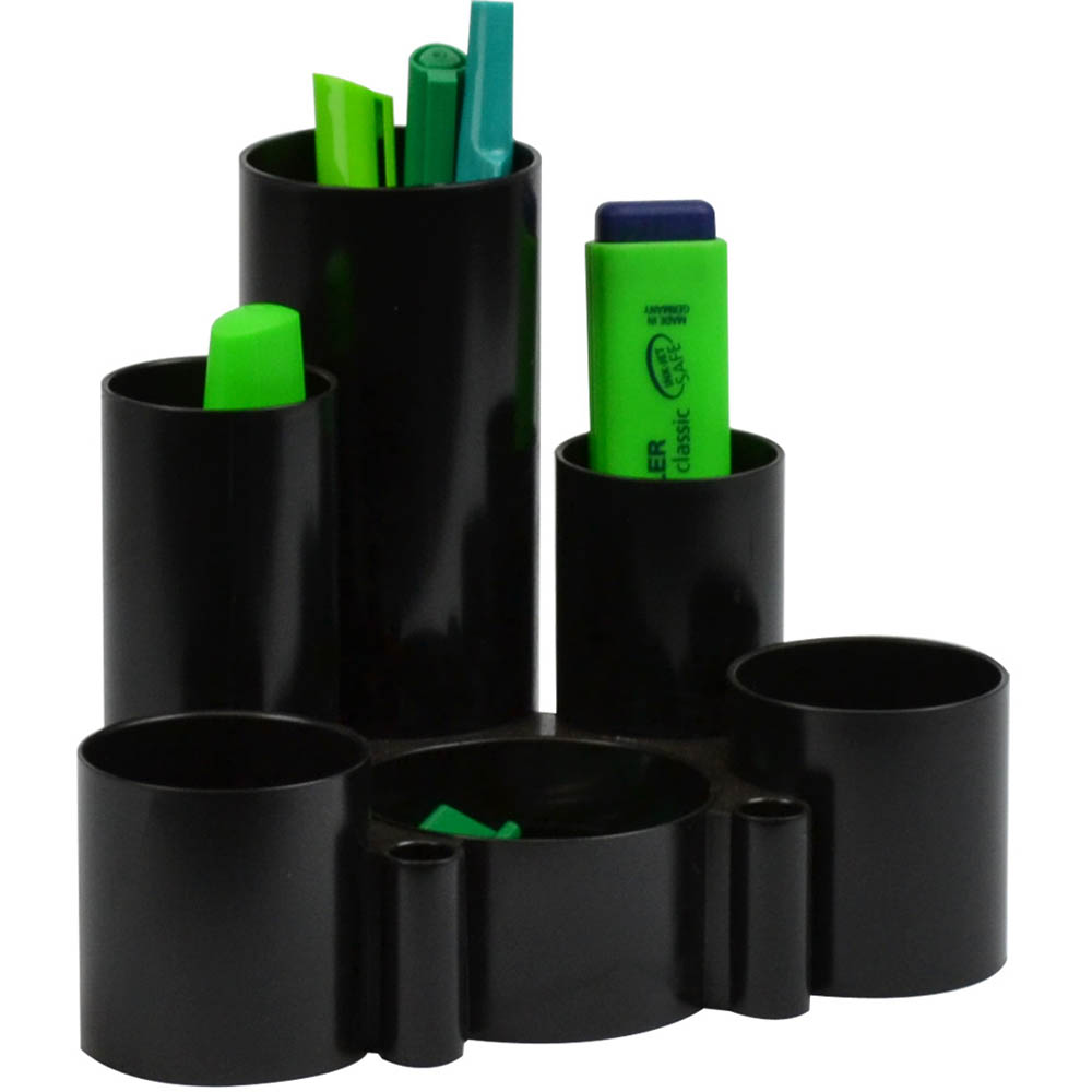 Image for ITALPLAST GREENR RECYCLED DESK TIDY 6 COMPARTMENT BLACK from Total Supplies Pty Ltd