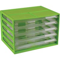 italplast document cabinet 5 drawer 255 x 330 x 230mm a4 lime