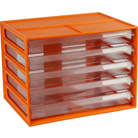 italplast document cabinet 5 drawer 255 x 330 x 230mm a4 mandarin