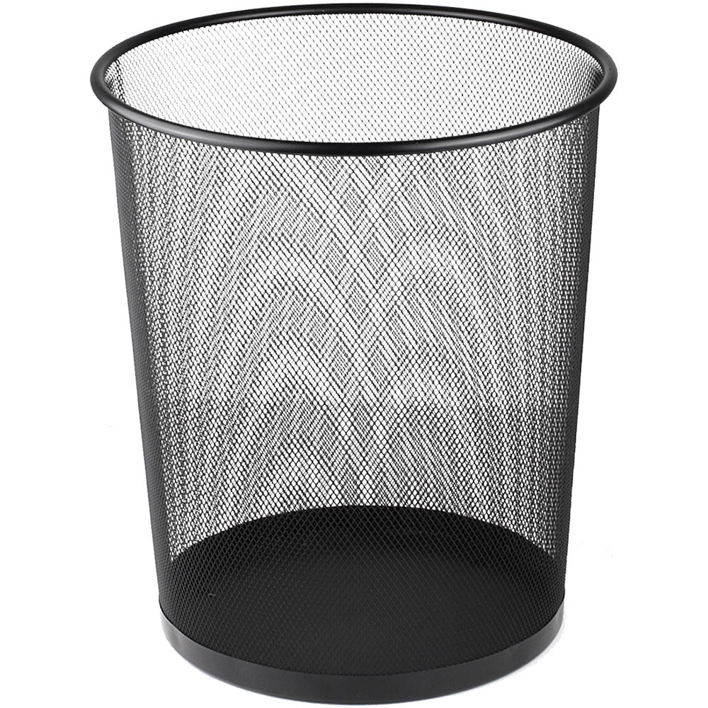 Image for ITALPLAST WIRE MESH TIDY BIN ROUND 14 LITRE BLACK from Margaret River Office Products Depot