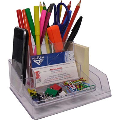 Image for ITALPLAST DESK ORGANISER CLEAR from MOE Office Products Depot Mackay & Whitsundays