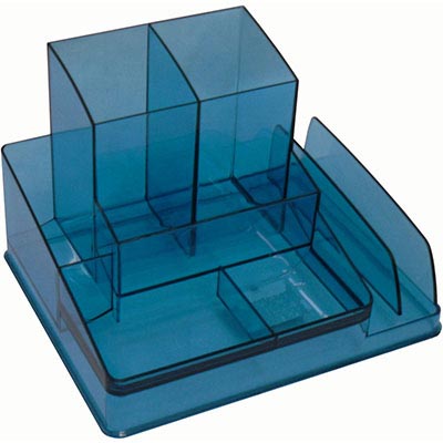 Image for ITALPLAST DESK ORGANISER TINTED BLUE from OFFICEPLANET OFFICE PRODUCTS DEPOT