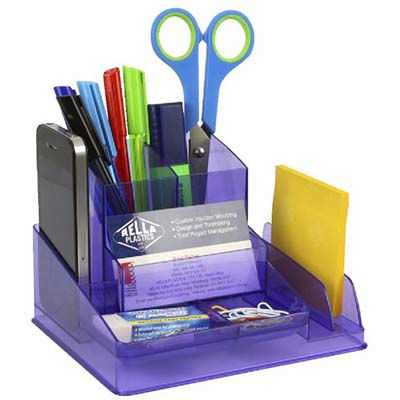 Image for ITALPLAST DESK ORGANISER TINTED PURPLE from Tristate Office Products Depot