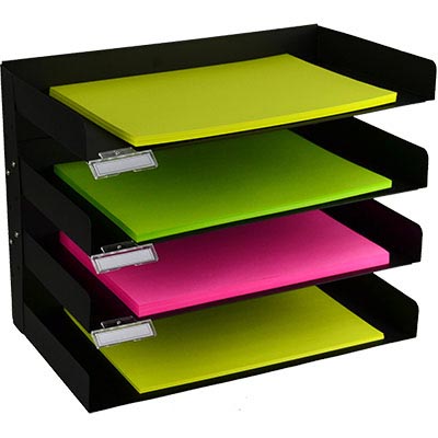 Image for ITALPLAST ADJUSTABLE METAL STATIONERY RACK 4-TIER BLACK from Office Products Depot