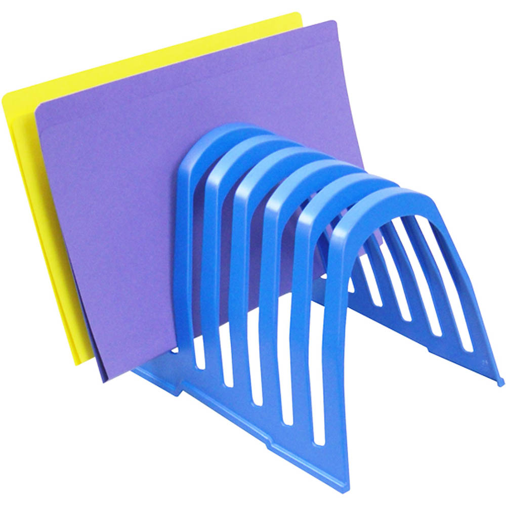Image for ITALPLAST PLASTIC STEP FILE ORGANISER BLUEBERRY from MOE Office Products Depot Mackay & Whitsundays