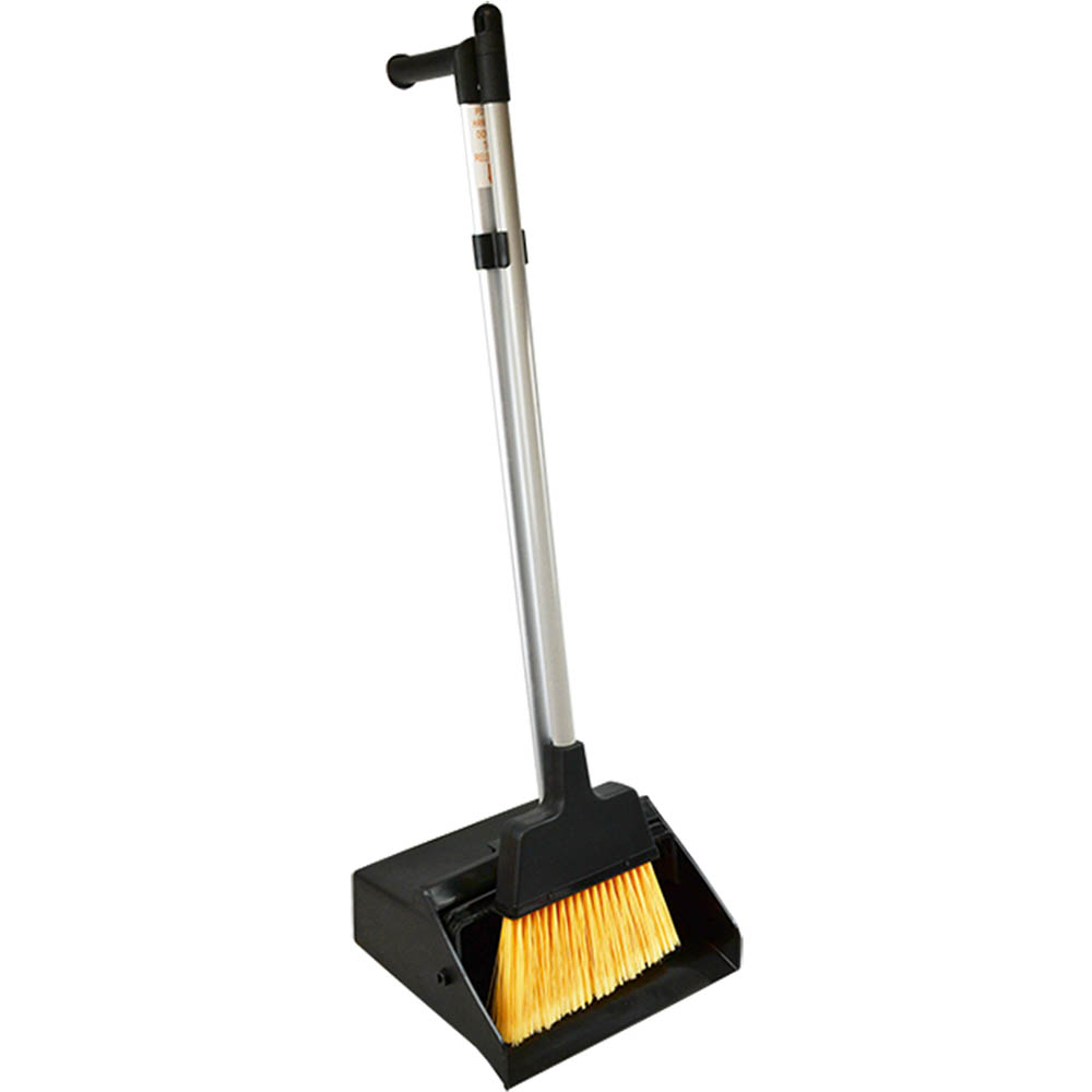 Image for ITALPLAST LOBBY DUST PAN AND BROOM SET BLACK from OFFICEPLANET OFFICE PRODUCTS DEPOT