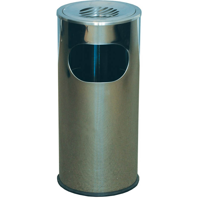 Image for ITALPLAST STAINLESS STEEL FLOOR ASHTRAY/RUBBISH TIDY from Albany Office Products Depot