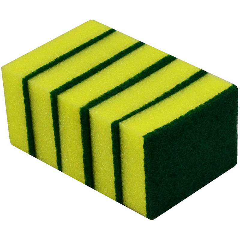 Image for ITALPLAST SCOURER SPONGE GENERAL PURPOSE PACK 5 from Barkers Rubber Stamps & Office Products Depot