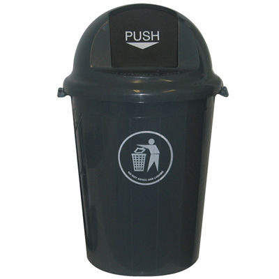 Image for ITALPLAST HEAVY DUTY SWING TOP BIN 80 LITRE DARK GREY from Barkers Rubber Stamps & Office Products Depot