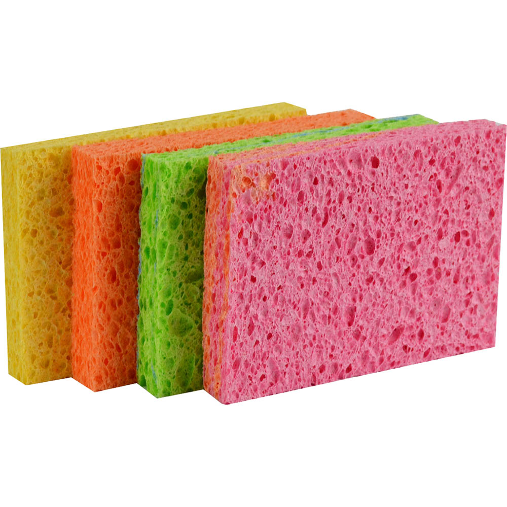 Image for ITALPLAST GENERAL PURPOSE SPONGE ASSORTED PACK 4 from Office Products Depot