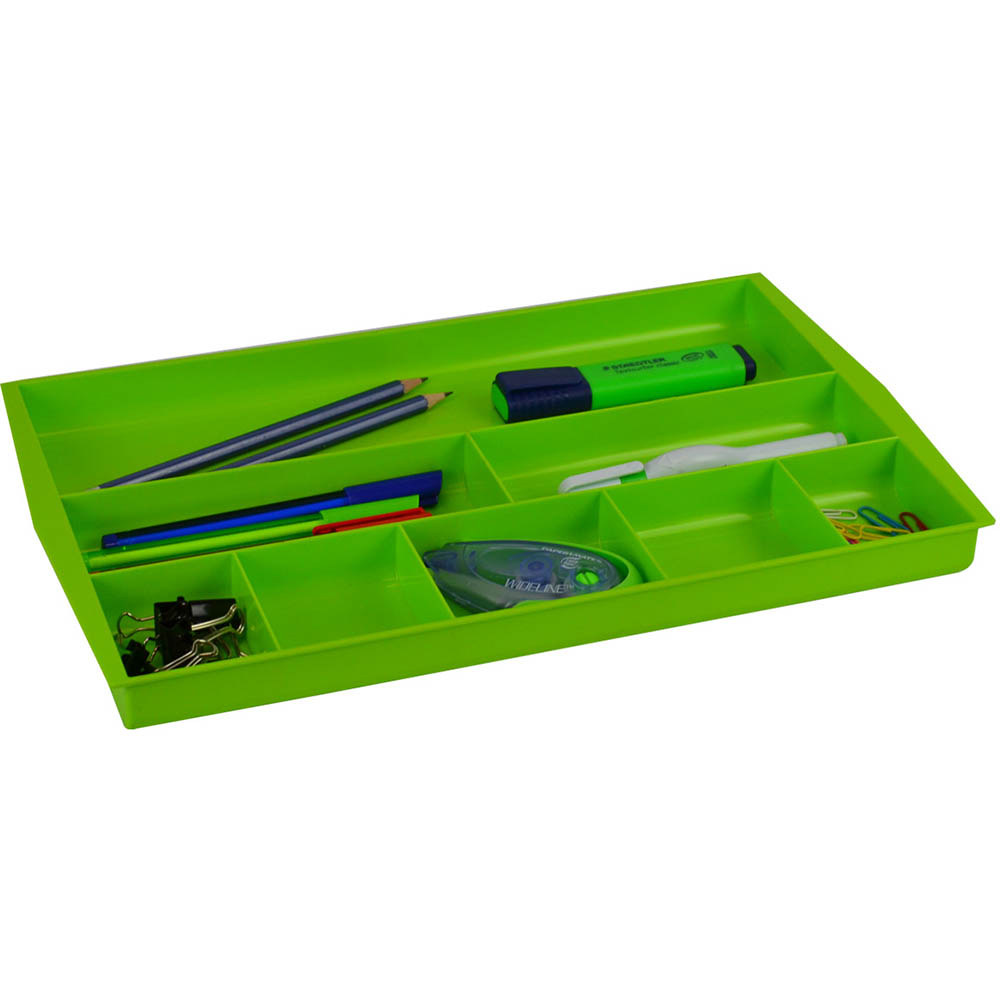 Image for ITALPLAST DRAWER TIDY 8 COMPARTMENT LIME from Albany Office Products Depot