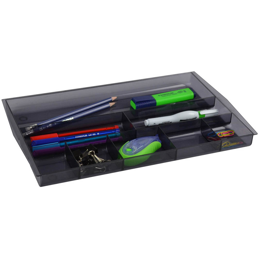 Image for ITALPLAST DRAWER TIDY 8 COMPARTMENT TINTED SMOKE from OFFICEPLANET OFFICE PRODUCTS DEPOT