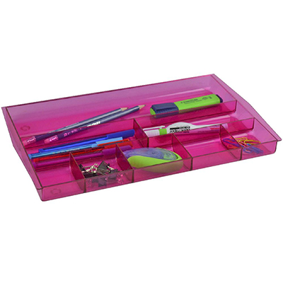 Image for ITALPLAST DRAWER TIDY 8 COMPARTMENT TINTED PINK from OFFICEPLANET OFFICE PRODUCTS DEPOT