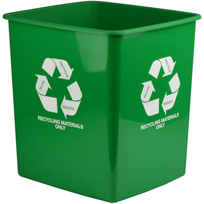 Image for ITALPLAST GREENR TIDY BIN RECYCLE ONLY 15 LITRE GREEN from Barkers Rubber Stamps & Office Products Depot