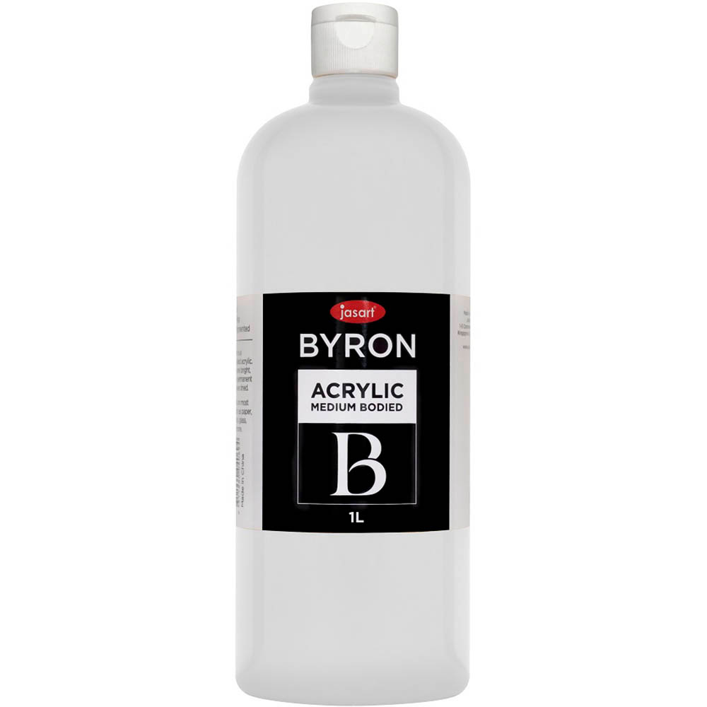Image for JASART BYRON ACRYLIC PAINT 1 LITRE WHITE from Ross Office Supplies Office Products Depot