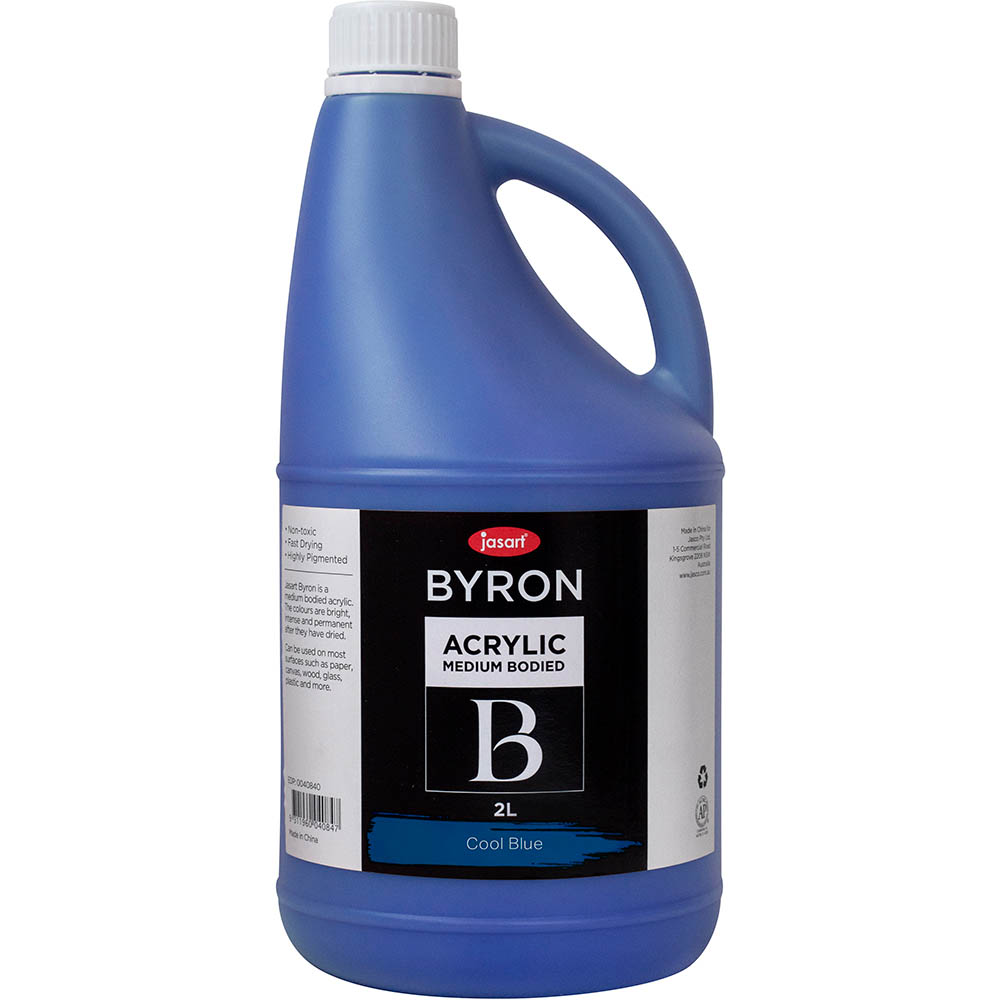 Image for JASART BYRON ACRYLIC PAINT 2 LITRE COOL BLUE HUE from Total Supplies Pty Ltd