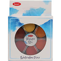 jasart voyager watercolour paint disc assorted pack 12
