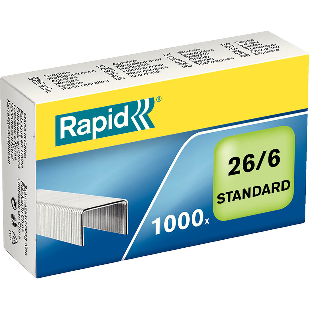 Image for RAPID STANDARD STAPLES 26/6 BOX 1000 from Ross Office Supplies Office Products Depot