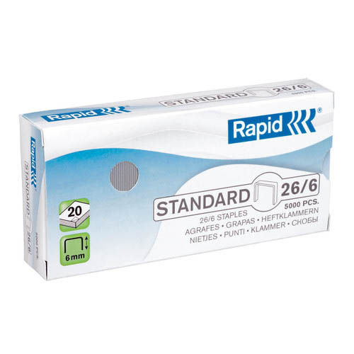 Image for RAPID STANDARD STAPLES 26/6 BOX 5000 from MOE Office Products Depot Mackay & Whitsundays