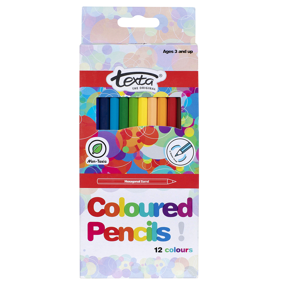 Image for TEXTA COLOURED PENCILS ASSORTED PACK 12 from MOE Office Products Depot Mackay & Whitsundays