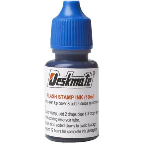 Image for DESKMATE STAMP PAD INK REFILL 10ML BLUE from Ross Office Supplies Office Products Depot
