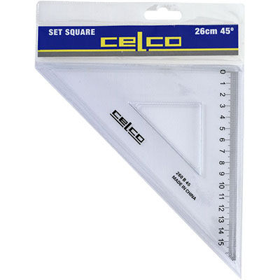Image for CELCO SET SQUARE 45 DEGREES 260MM CLEAR from MOE Office Products Depot Mackay & Whitsundays
