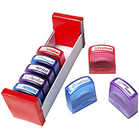 deskmate pre-inked merit stamp teachers tray assorted pack 8