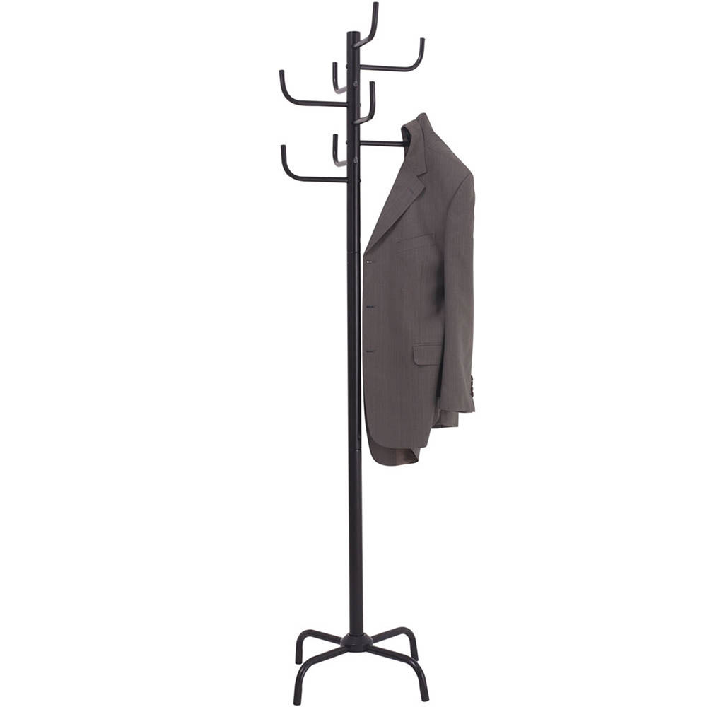 Image for JASTEK 8 HOOK COAT RACK BLACK from Ross Office Supplies Office Products Depot
