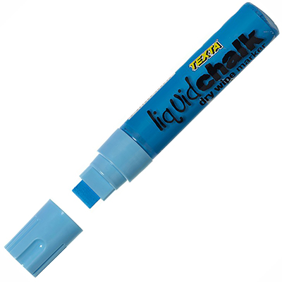 Image for TEXTA JUMBO LIQUID CHALK MARKER WET WIPE CHISEL 15MM BLUE from Albany Office Products Depot
