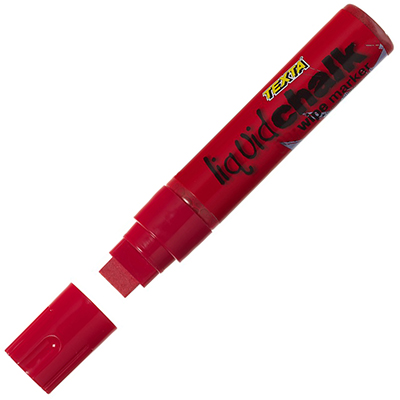 Image for TEXTA JUMBO LIQUID CHALK MARKER WET WIPE CHISEL 15MM RED from Total Supplies Pty Ltd