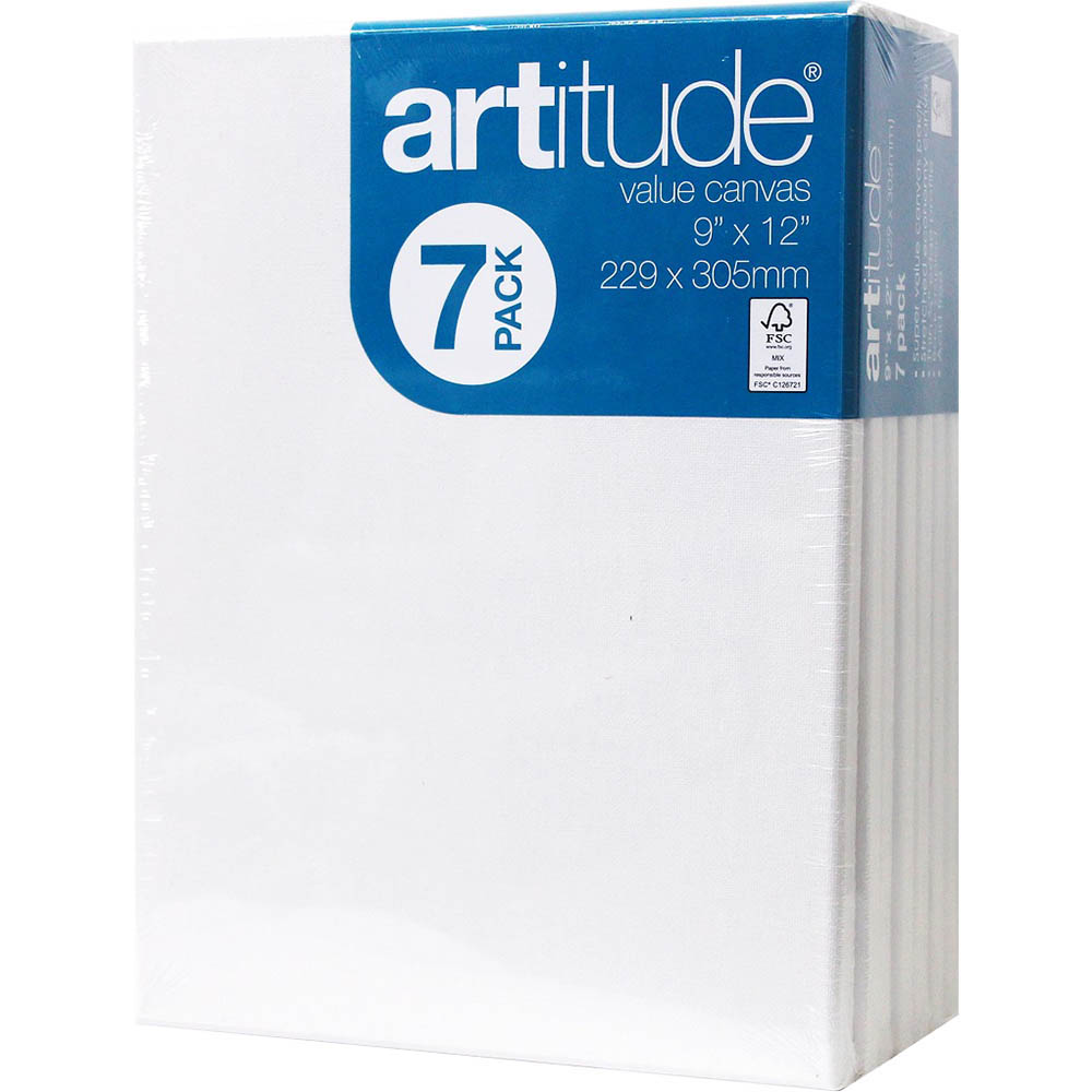 Image for ARTITUDE PAINT CANVAS 9 X 12 INCH WHITE PACK 7 from Ross Office Supplies Office Products Depot