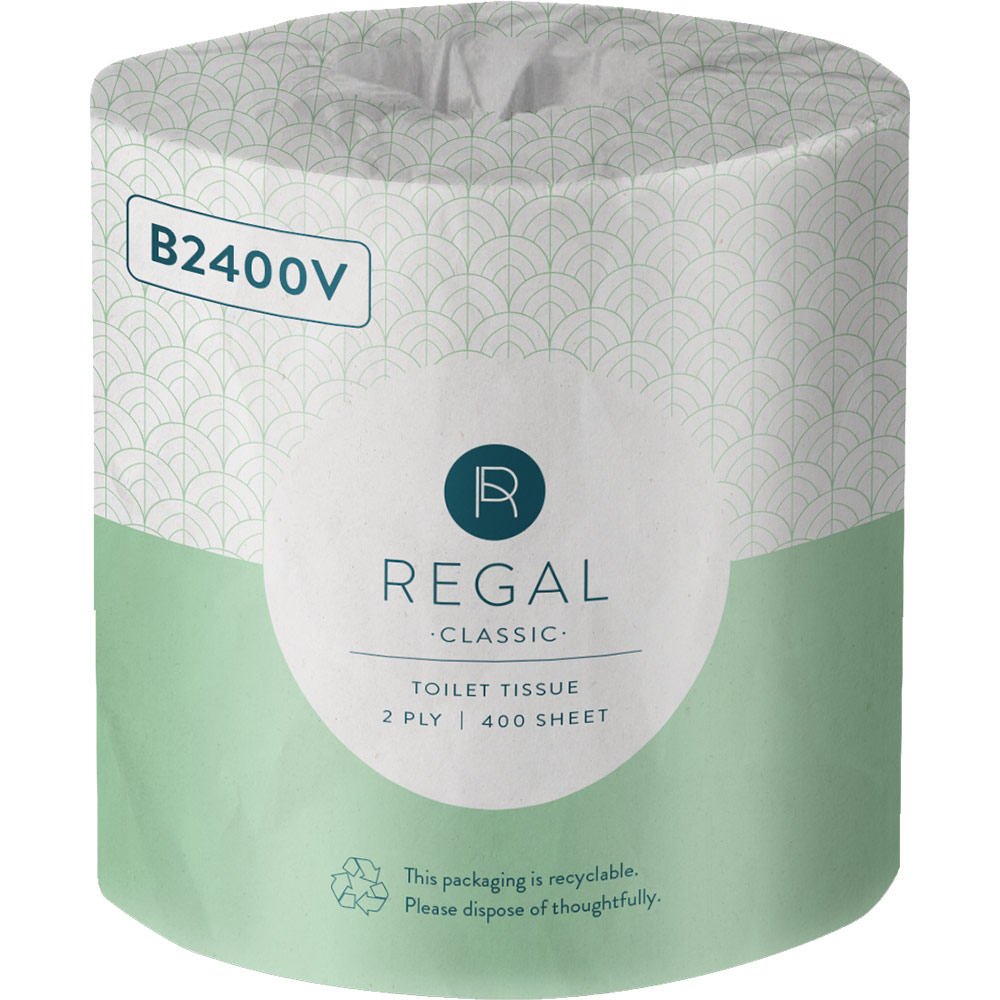 Image for REGAL GREEN-N-SAVE TOILET ROLL WRAPPED 2-PLY 400 SHEET WHITE from Office Products Depot