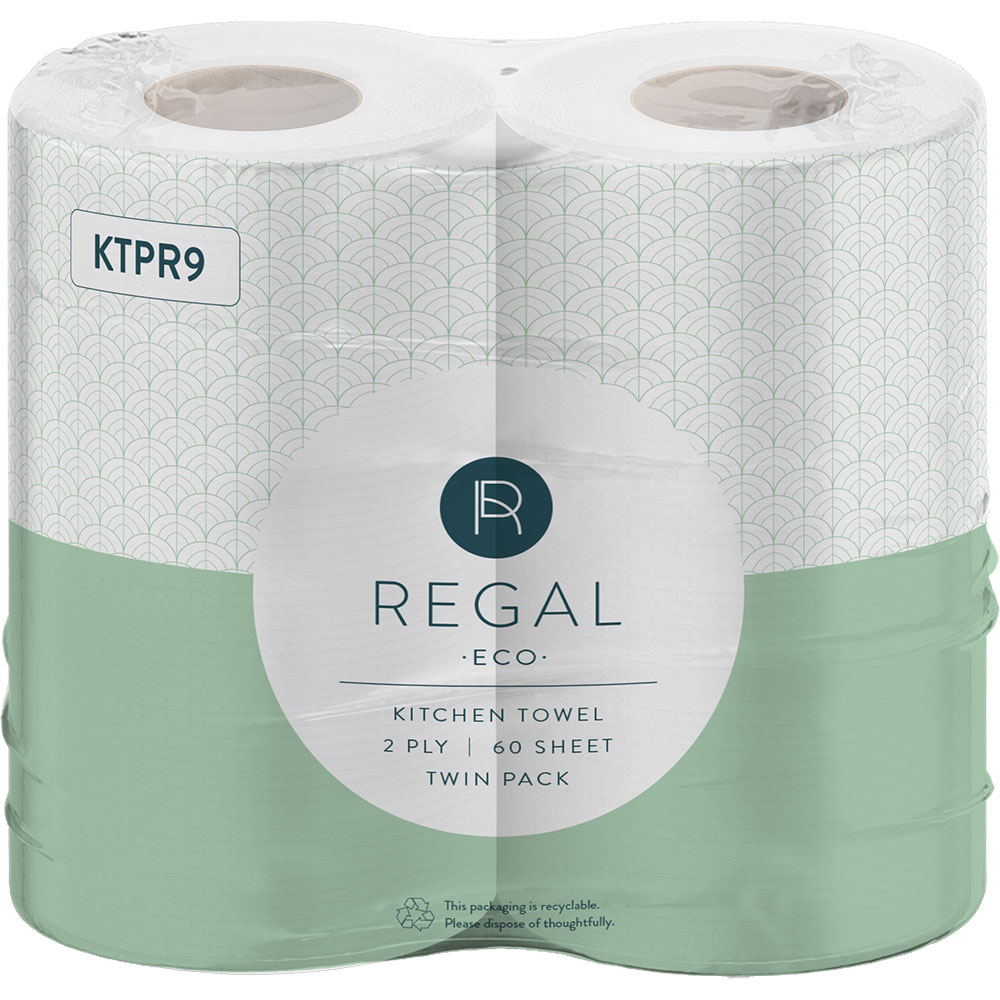 Image for REGAL CLASSIC KITCHEN TOWELS 2-PLY 60 SHEET PACK 2 from Ross Office Supplies Office Products Depot