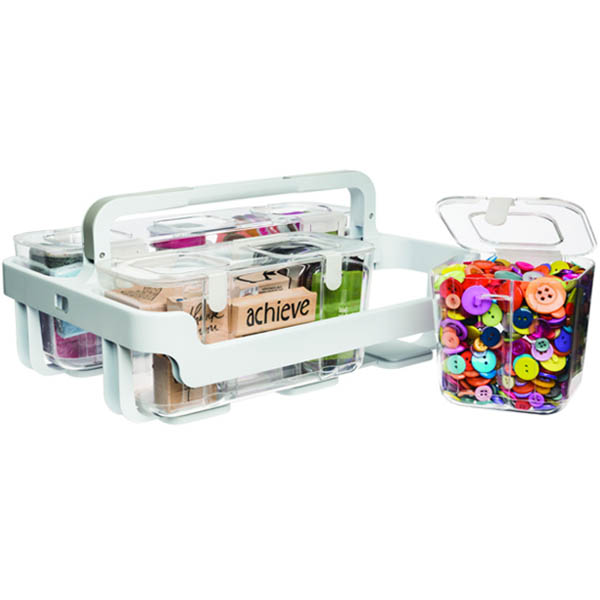Image for DEFLECTO STORAGE CADDY ORGANISER WHITE/CLEAR from Albany Office Products Depot