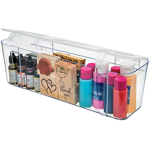 Image for DEFLECTO STORAGE CADDY ORGANISER CONTAINER LARGE WHITE/CLEAR from Total Supplies Pty Ltd