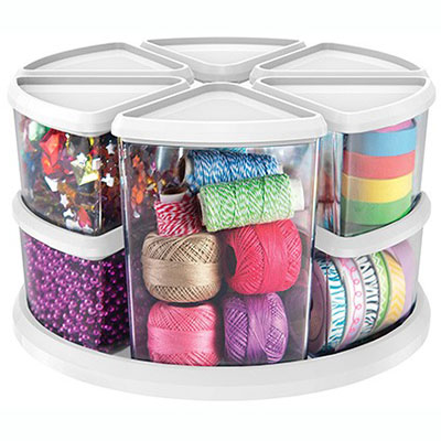 Image for DEFLECTO ROTATING CAROUSEL ORGANISER 9 CONTAINERS from Ross Office Supplies Office Products Depot