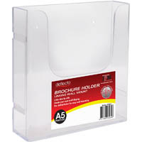 deflecto brochure holder wall mount linking a5 clear