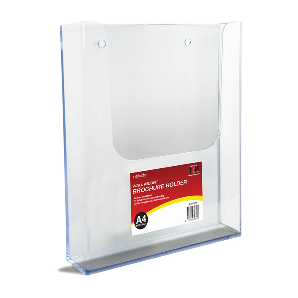 Image for DEFLECTO BROCHURE HOLDER WALL MOUNT A4 CLEAR from Office Products Depot Gold Coast