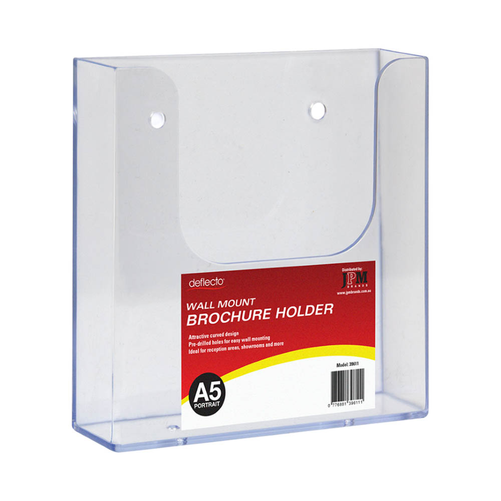 Image for DEFLECTO BROCHURE HOLDER WALL MOUNT A5 CLEAR from Albany Office Products Depot