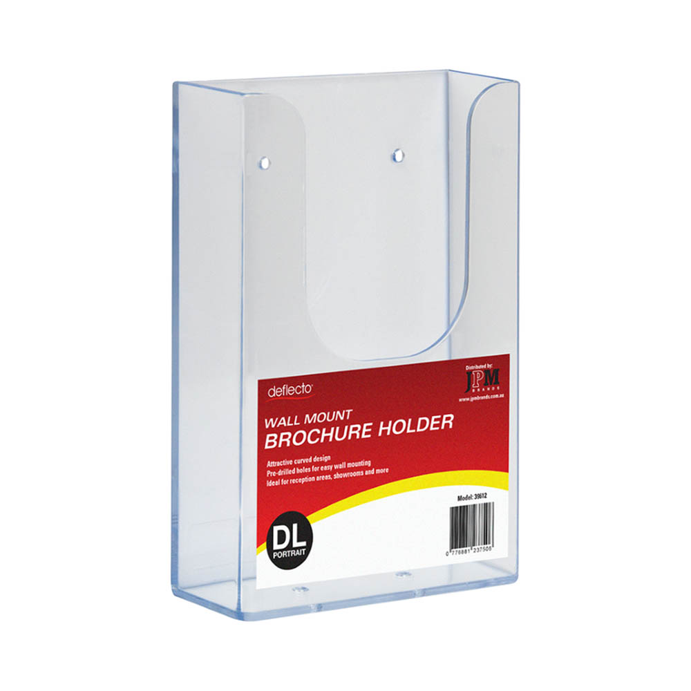 Image for DEFLECTO BROCHURE HOLDER WALL MOUNT DL CLEAR from Barkers Rubber Stamps & Office Products Depot