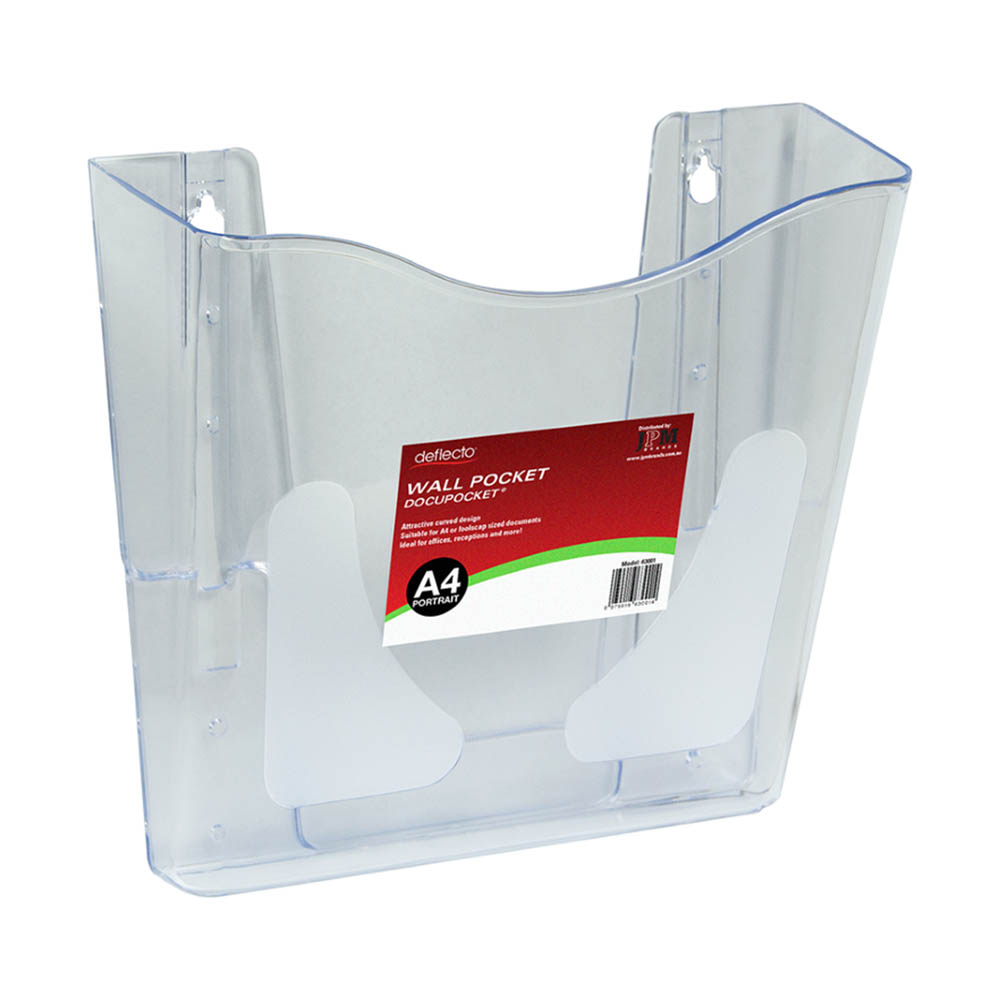 Image for DEFLECTO DOCUPOCKET WALL POCKET PORTRAIT A4 CLEAR from Ross Office Supplies Office Products Depot