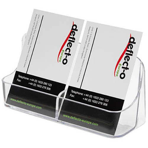 Image for DEFLECTO BUSINESS CARD HOLDER PORTRAIT 2-POCKET CLEAR from MOE Office Products Depot Mackay & Whitsundays
